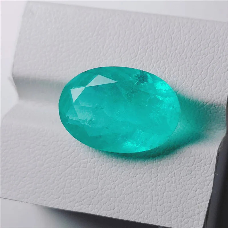Cotton Paraiba Beads Oval Lab Green Gem Stone Lustre Rarity Shape