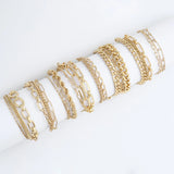Exaggerate Metal Bracelet Retro Thick Thin Chain Handbend