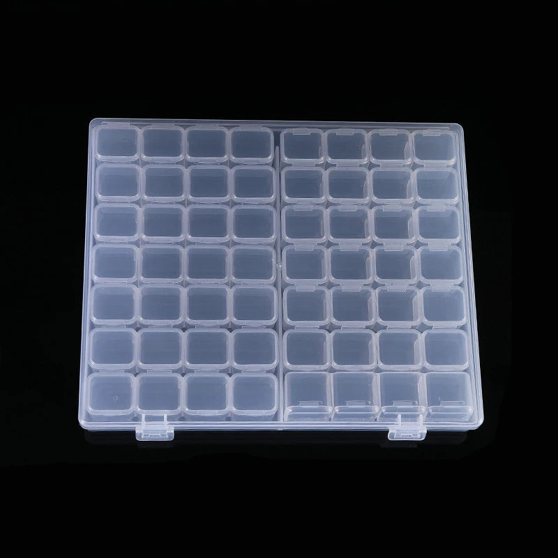 Adjustable 56 Grids Plastic Storage Box for Nail Rhinestone Jewelry