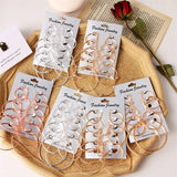 Big Circle Hoop Earrings Set Vintage Steampunk Ear Clip Wedding Party Jewelry