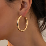 Stainless Steel Oversize Plated Hoop Earrings