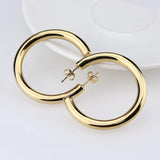 Stainless Steel Oversize Plated Hoop Earrings