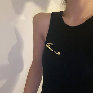 Oversize Safety Pin Brooch Winter Jewelry