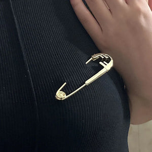 Oversize Safety Pin Brooch Winter Jewelry
