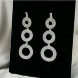Rhinestone Drop Earrings Crystal Big Circle Dangle Earrings