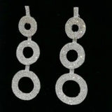 Rhinestone Drop Earrings Crystal Big Circle Dangle Earrings