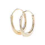 Oversized Oval Pan Earrings in 925 Sterling Silver