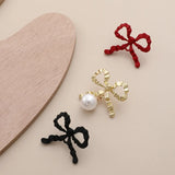 Oversized Retro Pleated Ribbon Bow Stud Earring Material