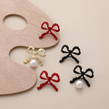 Oversized Retro Pleated Ribbon Bow Stud Earring Material
