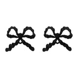 Oversized Retro Pleated Ribbon Bow Stud Earring Material