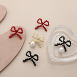 Oversized Retro Pleated Ribbon Bow Stud Earring Material