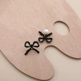 Oversized Retro Pleated Ribbon Bow Stud Earring Material