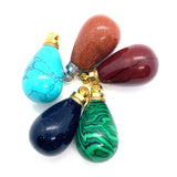 1 Pcs Natural Stone Green Dongling Water Drop Pendant DIY Accessories