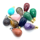 1 Pcs Natural Stone Green Dongling Water Drop Pendant DIY Accessories