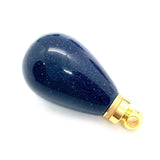 1 Pcs Natural Stone Green Dongling Water Drop Pendant DIY Accessories
