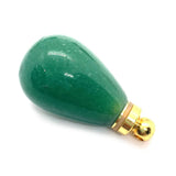 1 Pcs Natural Stone Green Dongling Water Drop Pendant DIY Accessories