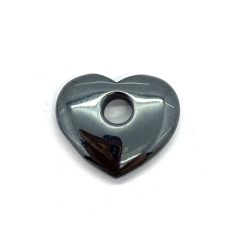 Natural Hematite Pendant 30-62mm Peach Heart Edge Hole DIY Necklace