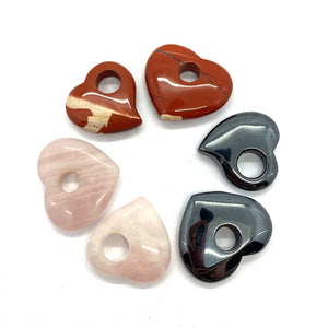 Natural Hematite Pendant 30-62mm Peach Heart Edge Hole DIY Necklace