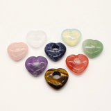 3 Pcs Tiger Eye Stone Heart Pendant 30mm DIY Necklace Accessory