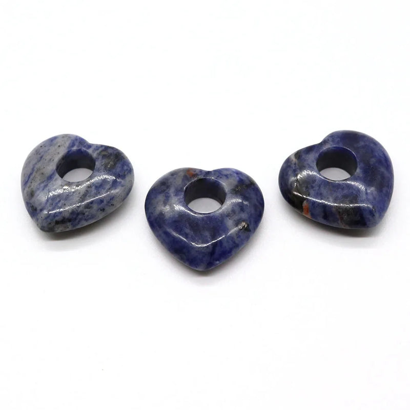 3 Pcs Tiger Eye Stone Heart Pendant 30mm DIY Necklace Accessory