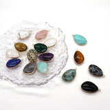 3 Pcs Turquoise-spotted Stone Pendant 21-35mm Crystal DIY Necklace Accessories