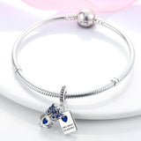 Owl Book Pendant Dangle Silver Charms for Bracelet DIY Jewelry