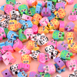 Owl Clay Beads 30-120pcs Animal Cartoon Colorful Polymer Clay Beads 10mm
