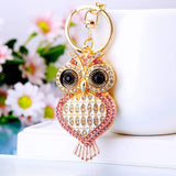Owl Crystal Keyring Charm Pendant Handbag Purse Bag Key Ring Chain Keychain
