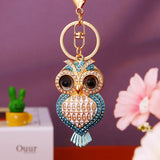 Owl Crystal Keyring Charm Pendant Handbag Purse Bag Key Ring Chain Keychain