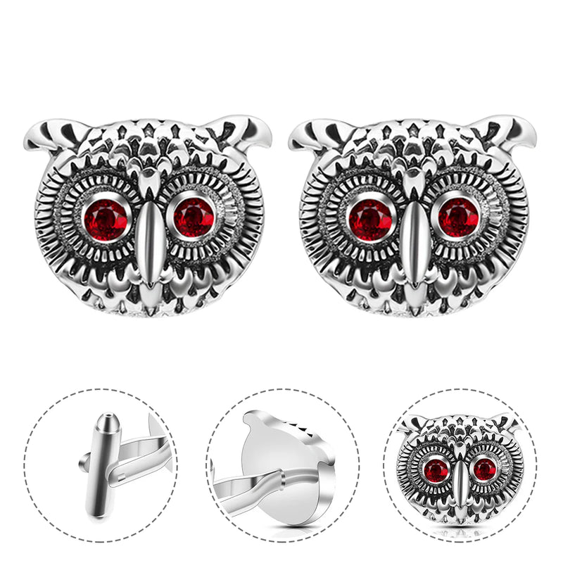 Vintage Copper Owl Cufflinks for Men