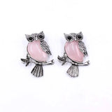 Owl Crystal Stone Brooch Pendant Charms Necklace Dual Purpose