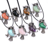 Owl Crystal Stone Brooch Pendant Charms Necklace Dual Purpose