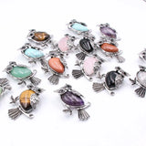 Owl Crystal Stone Brooch Pendant Charms Necklace Dual Purpose
