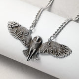 Owl Night Walk Moon Forest Pendant Necklace