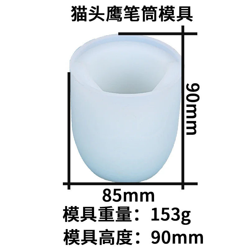 Owl Rabbit Pen Holder Resin Mold Flower Pot Silicone Moulds
