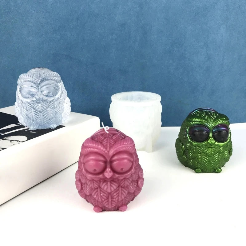 Owl-Shaped Epoxy Mold for Clay Crafts DIY Ornament Jewelry Candle Making Tool