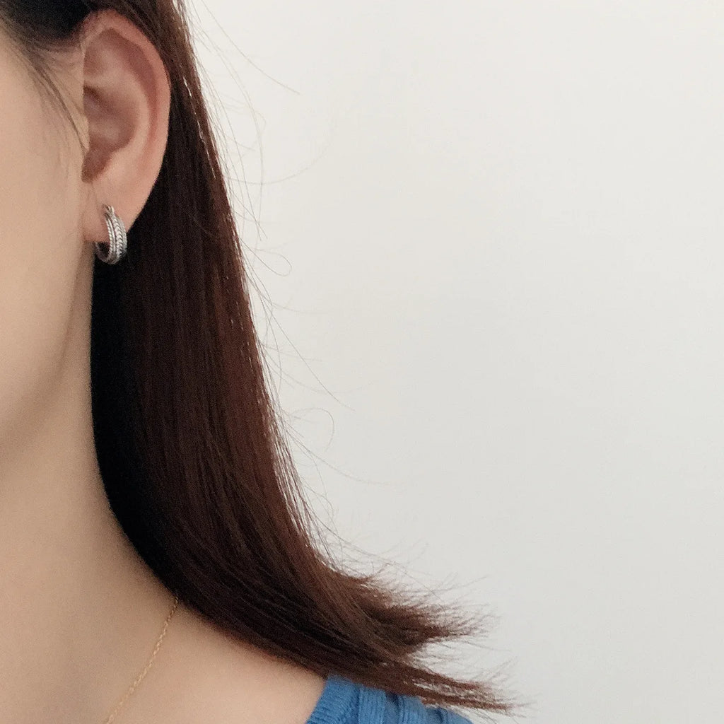 Vintage Silver Circle Earrings for Women - Dainty Hoop Jewelry