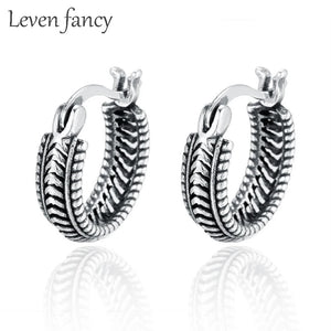 Vintage Silver Circle Earrings for Women - Dainty Hoop Jewelry