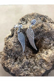 Oxidized Silver Wing Earrings