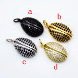 Oyster Shell Shape Pendant Micro CZ Paved Colors Silver
