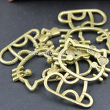 Vintage Bronze Alloy Cat Pendant for DIY Retro Accessories