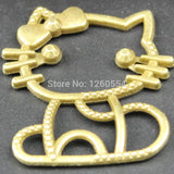 Vintage Bronze Alloy Cat Pendant for DIY Retro Accessories