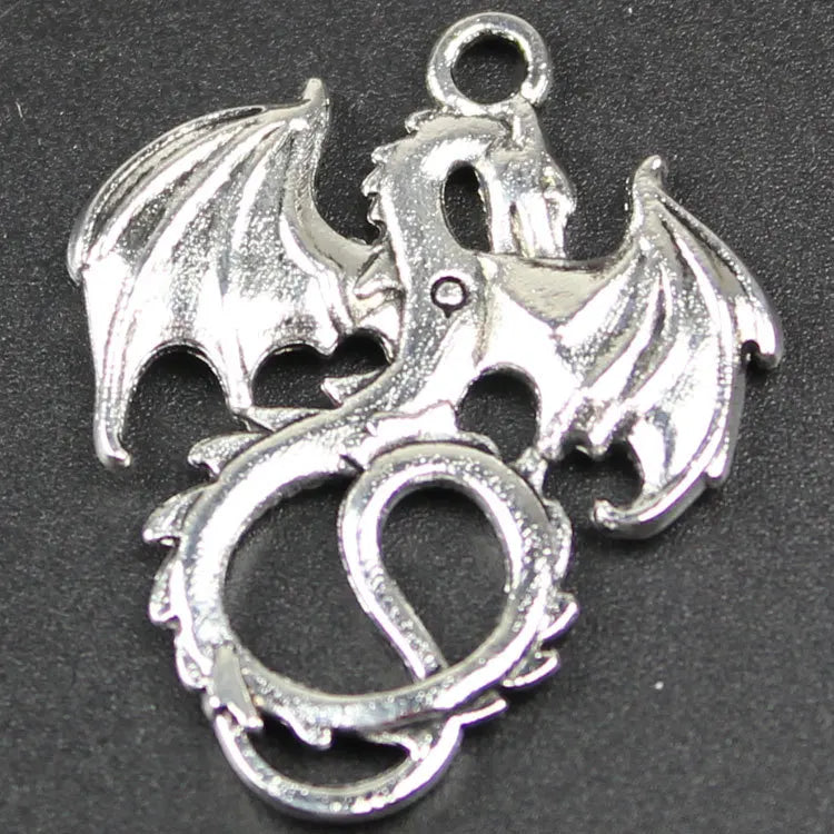 Ancient Bronze Alloy Dragon Pendant DIY Retro Jewelry