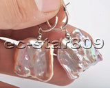 25mm Lavender Baroque Coin Keshi Pearl Dangle Earrings 925silver