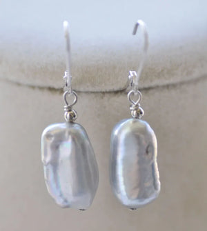 Gray DENS Biwa Freshwater Pearl Dangle Earrings