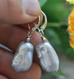 Gray DENS Biwa Freshwater Pearl Dangle Earrings