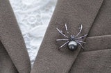 Elegant 16mm Shell Pearl Arachnid Brooch