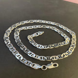 925 Silver Side Z-Shaped Necklace 6MM Men's Women's Jewelry