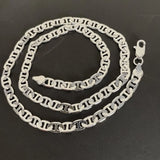 925 Silver Side Z-Shaped Necklace 6MM Men's Women's Jewelry