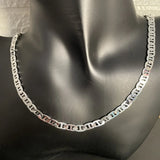 925 Silver Side Z-Shaped Necklace 6MM Men's Women's Jewelry